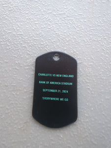 9/21 Charlotte vs New England Dog Tag